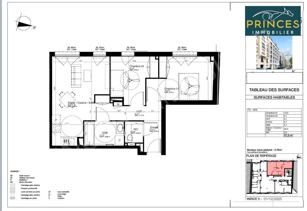 appartement 3 Pièces en vente sur BOULOGNE BILLANCOURT (92100)
